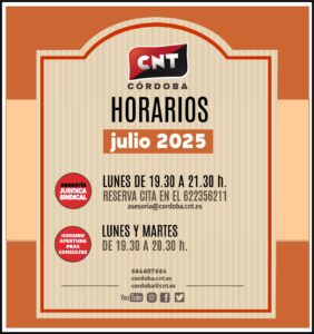 Horario apertura julio 2025