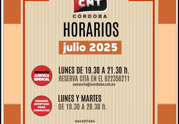 Horario apertura julio 2025